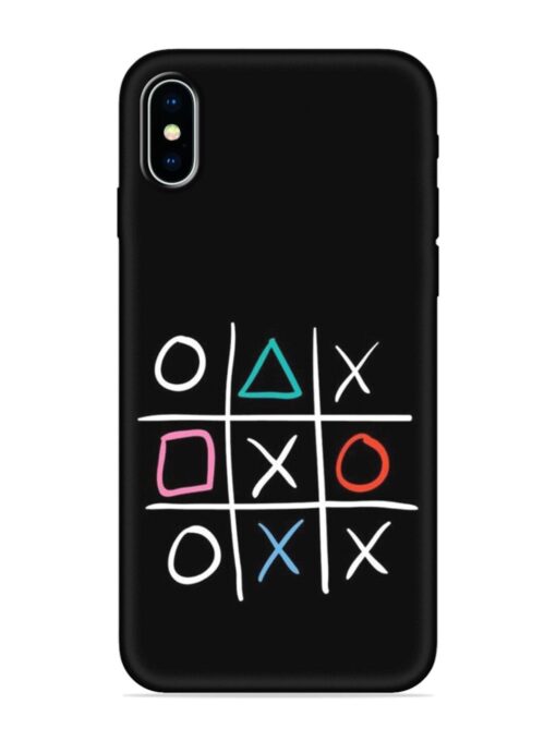 Super Neon Tic-Tac-Toe Embossed Soft Silicone Case for Apple Iphone X