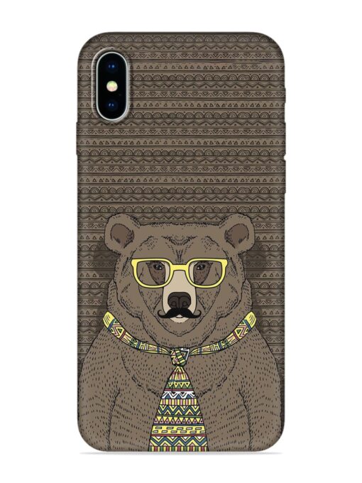 Grizzly Bear Embossed Soft Silicone Case for Apple Iphone X