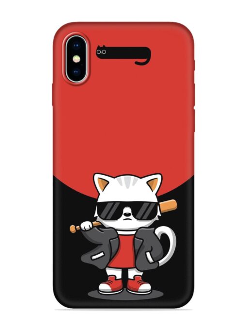 Cool Little Bear Cartoon Embossed Soft Silicone Case for Apple Iphone X Zapvi