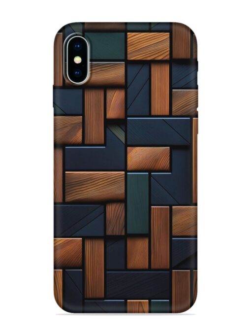 Wooden Background Cubes Embossed Soft Silicone Case for Apple Iphone X