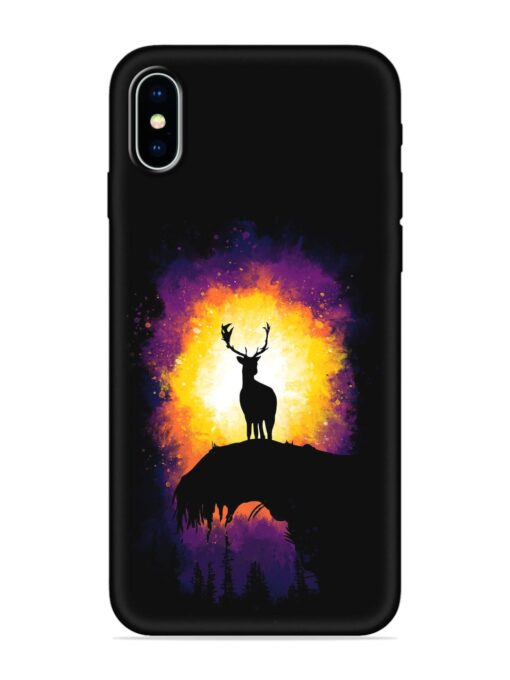 Elk Animal Art Embossed Soft Silicone Case for Apple Iphone X Zapvi