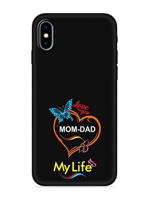 Love You Mom Dad Embossed Soft Silicone Case for Apple Iphone X Zapvi