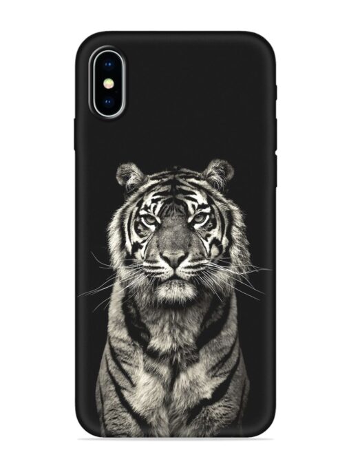 Tiger Art Embossed Soft Silicone Case for Apple Iphone X