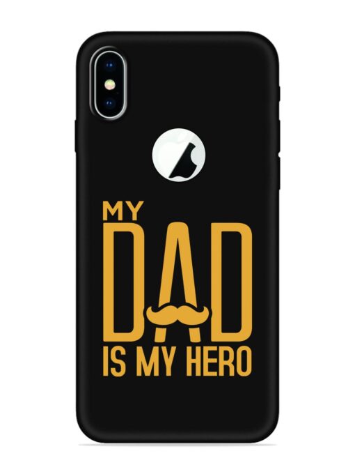 My Dad Is My Hero Embossed Soft Silicone Case for Apple Iphone X (Logo Cut)