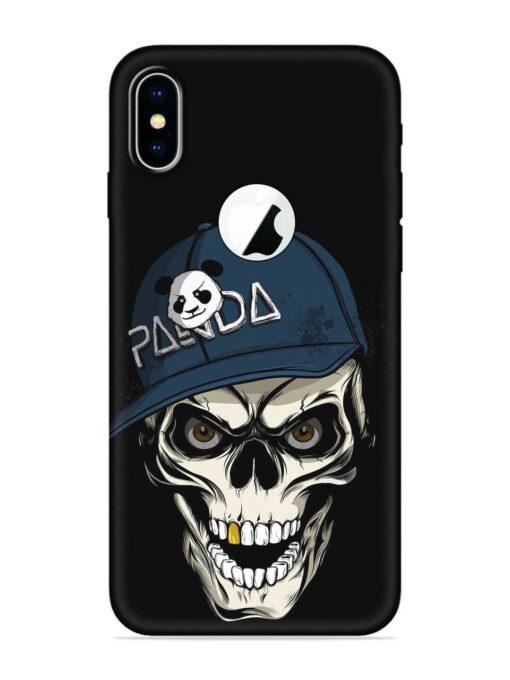 Panda Skull Embossed Soft Silicone Case for Apple Iphone X (Logo Cut)