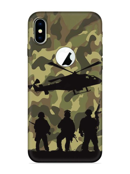 Army Heros Embossed Soft Silicone Case for Apple Iphone X (Logo Cut)