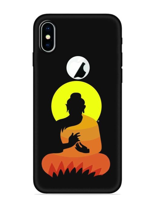 Buddha Art Black Embossed Soft Silicone Case for Apple Iphone X (Logo Cut) Zapvi