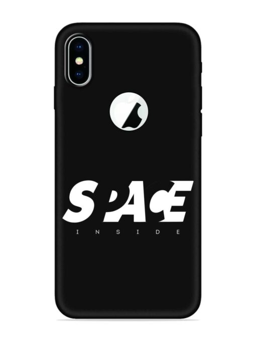 Space Typography Art Embossed Soft Silicone Case for Apple Iphone X (Logo Cut) Zapvi