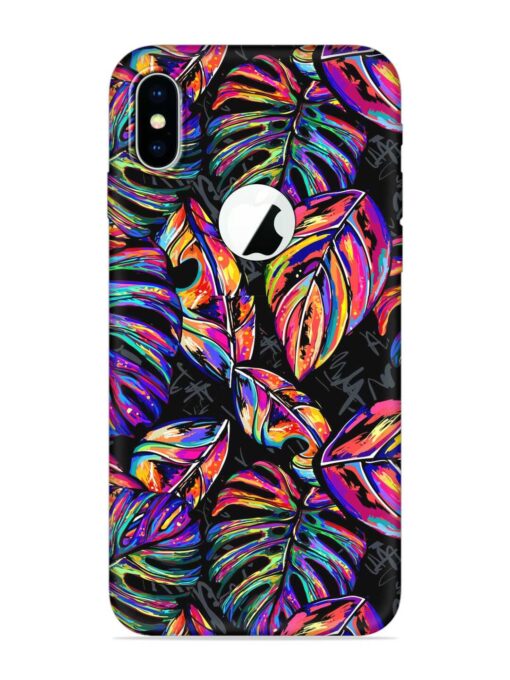 Tropical Seamless Vector Embossed Soft Silicone Case for Apple Iphone X (Logo Cut)