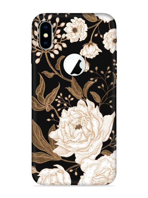 Peonies Roses Floral Embossed Soft Silicone Case for Apple Iphone X (Logo Cut) Zapvi