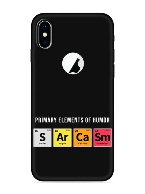 Primary Elements Humor Embossed Soft Silicone Case for Apple Iphone X (Logo Cut) Zapvi