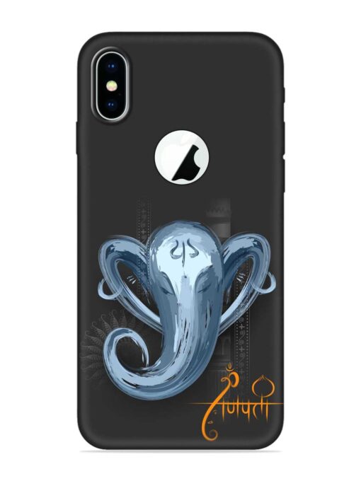 Illustration Lord Ganpati Embossed Soft Silicone Case for Apple Iphone X (Logo Cut) Zapvi