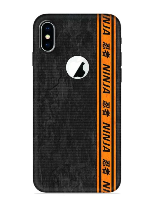 Ninja Srtips Embossed Soft Silicone Case for Apple Iphone X (Logo Cut)