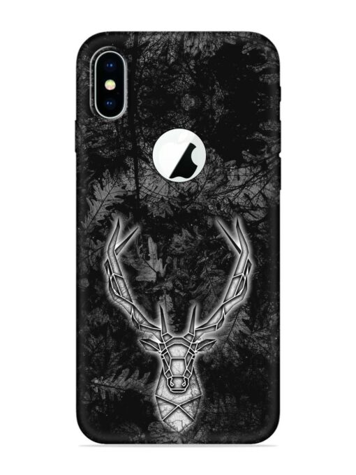 Ancient Deer Embossed Soft Silicone Case for Apple Iphone X (Logo Cut) Zapvi