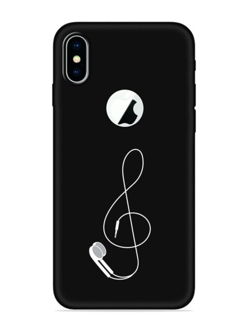 Music Earphone Vector Embossed Soft Silicone Case for Apple Iphone X (Logo Cut)