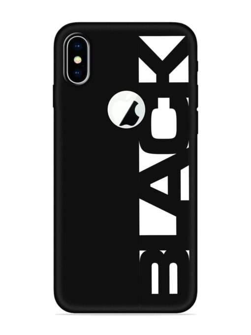 Black Typo Embossed Soft Silicone Case for Apple Iphone X (Logo Cut)