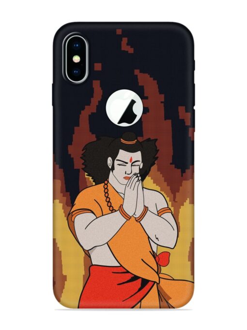 Shree Ram Vector Embossed Soft Silicone Case for Apple Iphone X (Logo Cut)