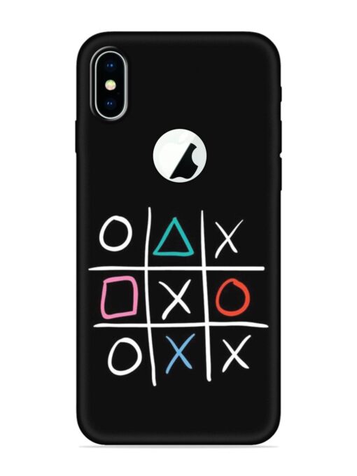 Super Neon Tic-Tac-Toe Embossed Soft Silicone Case for Apple Iphone X (Logo Cut)