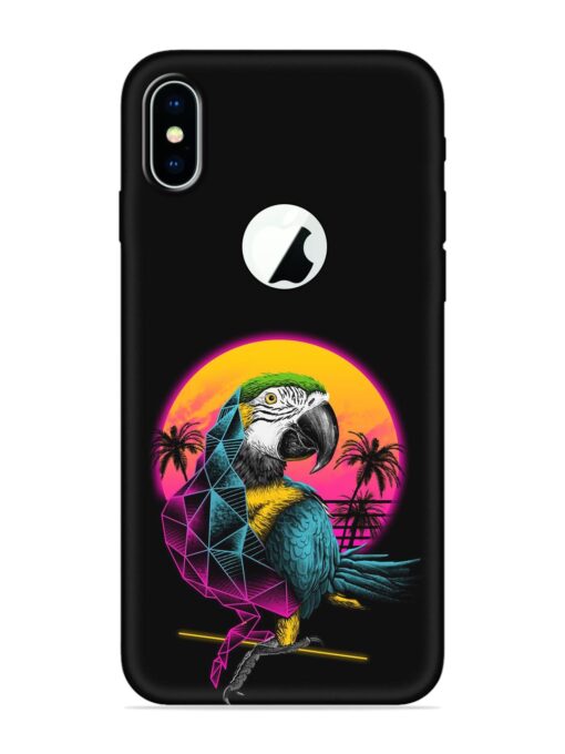 Rad Parrot Embossed Soft Silicone Case for Apple Iphone X (Logo Cut) Zapvi