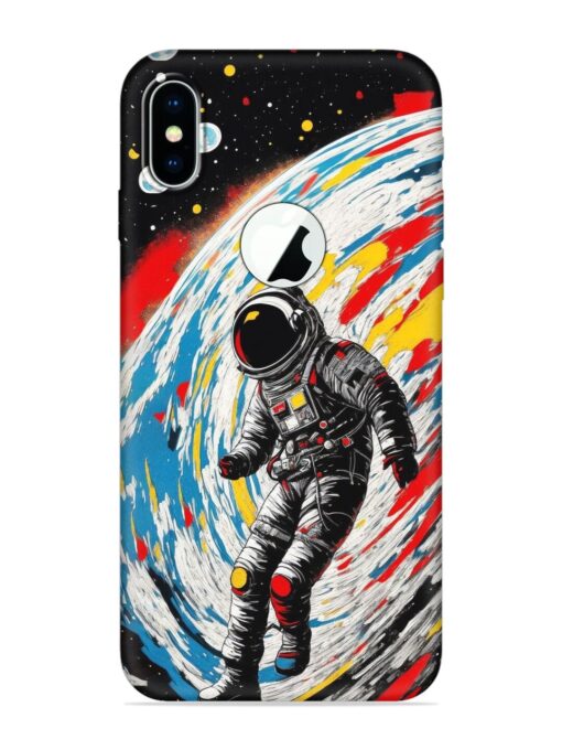 Astronaut Art Embossed Soft Silicone Case for Apple Iphone X (Logo Cut)