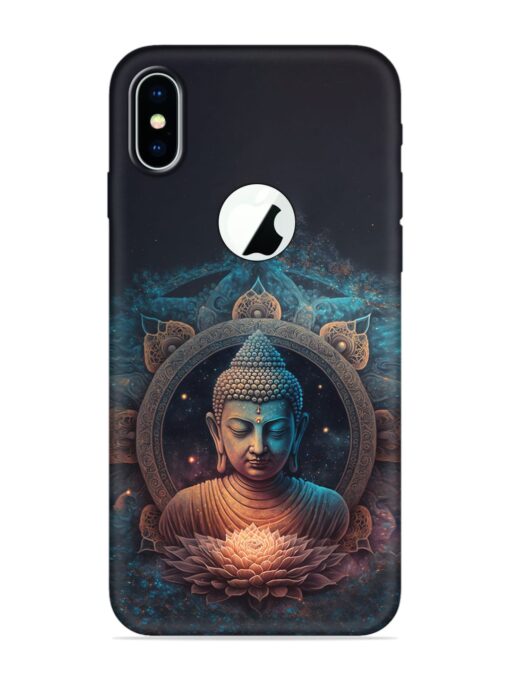 Gautam Buddha Embossed Soft Silicone Case for Apple Iphone X (Logo Cut) Zapvi