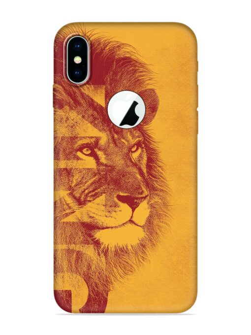 Gold Lion Crown Art Embossed Soft Silicone Case for Apple Iphone X (Logo Cut) Zapvi