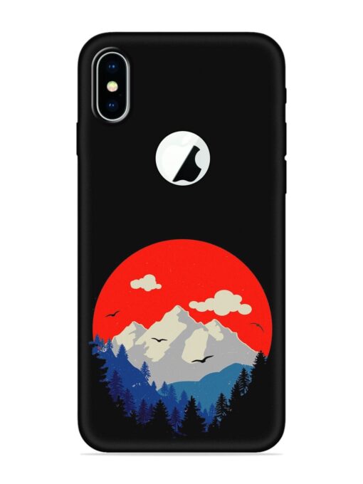 Mountain Abstract Embossed Soft Silicone Case for Apple Iphone X (Logo Cut) Zapvi