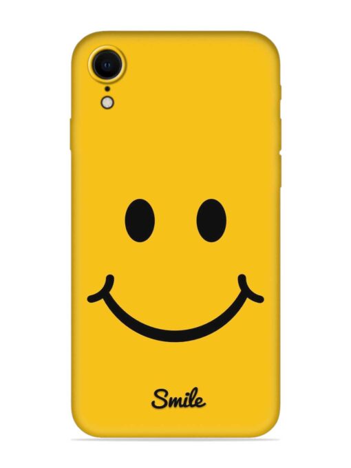 Yellow Smiley Embossed Soft Silicone Case for Apple Iphone Xr