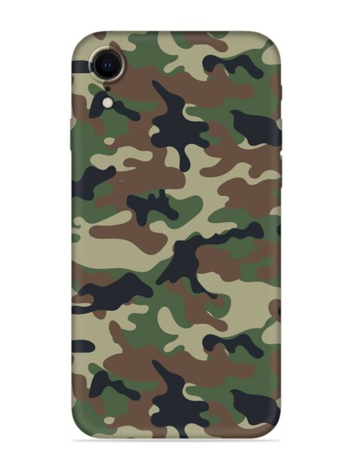 Army Military Camouflage Dark Green Embossed Soft Silicone Case for Apple Iphone Xr