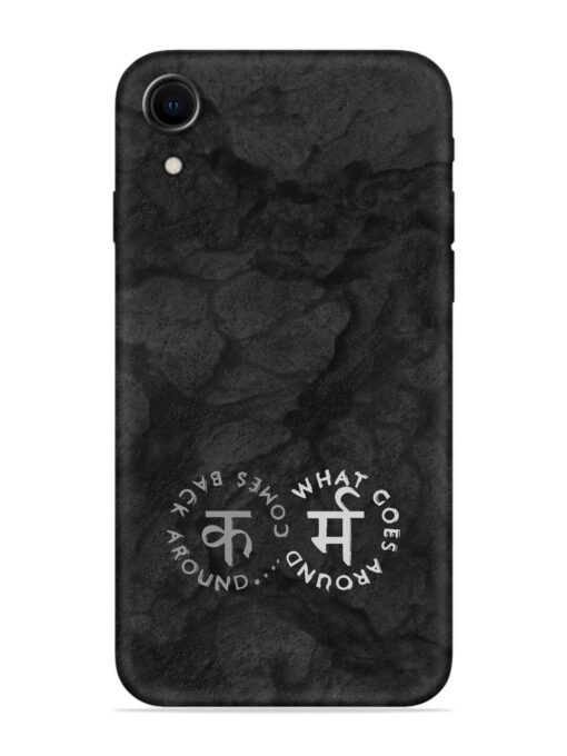 Karma Hindi Word Embossed Soft Silicone Case for Apple Iphone Xr