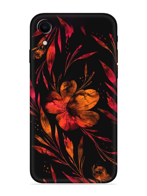 Red Flower Painting Embossed Soft Silicone Case for Apple Iphone Xr Zapvi