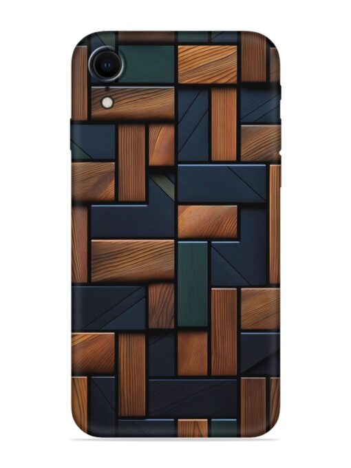 Wooden Background Cubes Embossed Soft Silicone Case for Apple Iphone Xr