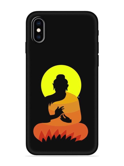 Buddha Art Black Embossed Soft Silicone Case for Apple Iphone Xs