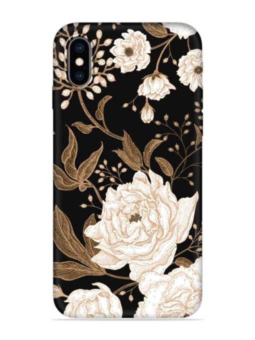 Peonies Roses Floral Embossed Soft Silicone Case for Apple Iphone Xs