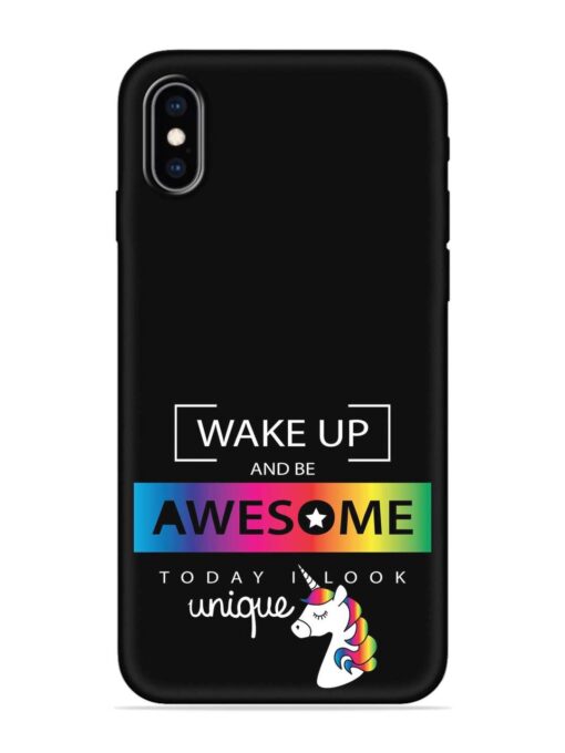 Inspirational Quote Unicorn Embossed Soft Silicone Case for Apple Iphone Xs