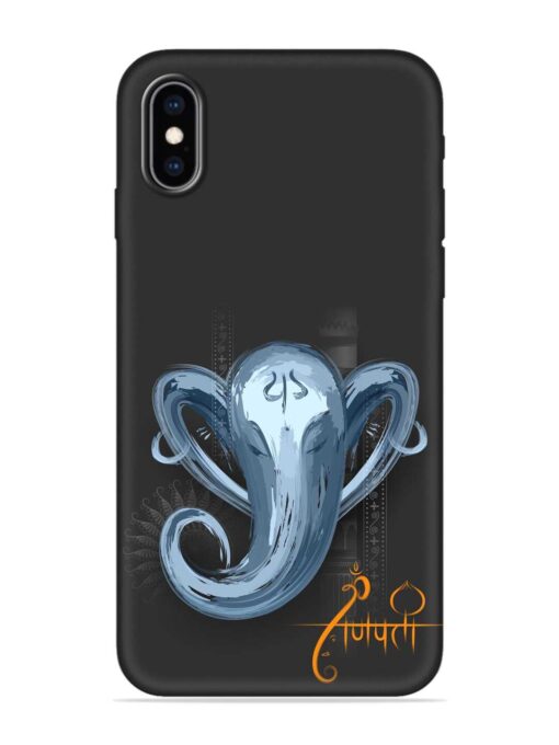 Illustration Lord Ganpati Embossed Soft Silicone Case for Apple Iphone Xs Zapvi