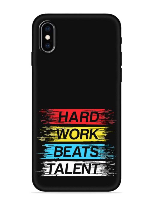 Hard Work Beats Embossed Soft Silicone Case for Apple Iphone Xs Zapvi