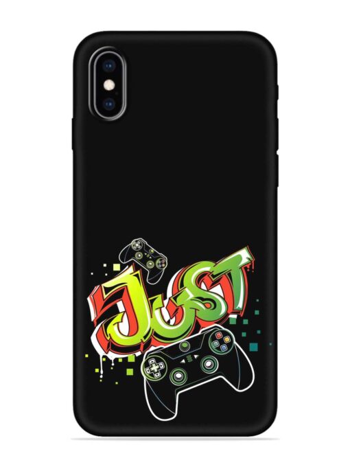 Graffiti Gamepad Illustration Embossed Soft Silicone Case for Apple Iphone Xs