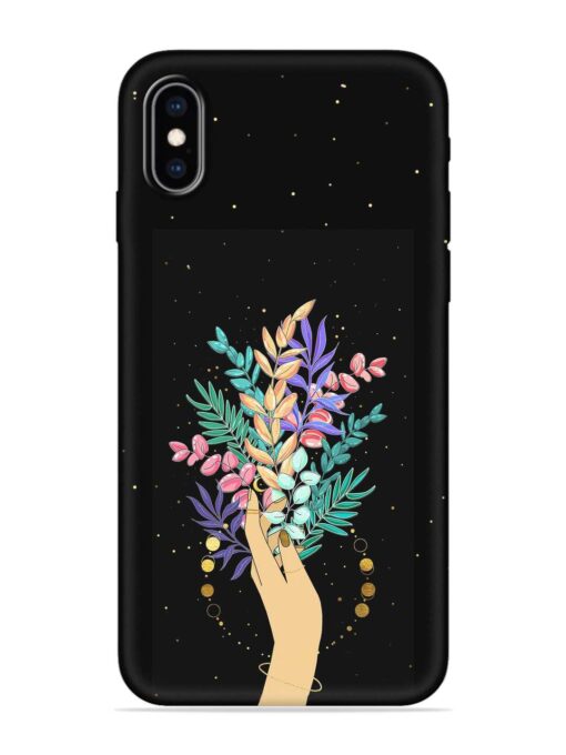 Flower On Hand Embossed Soft Silicone Case for Apple Iphone Xs