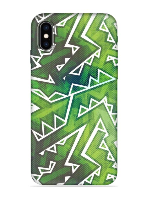 Green Graffiti Seamless Embossed Soft Silicone Case for Apple Iphone Xs Zapvi