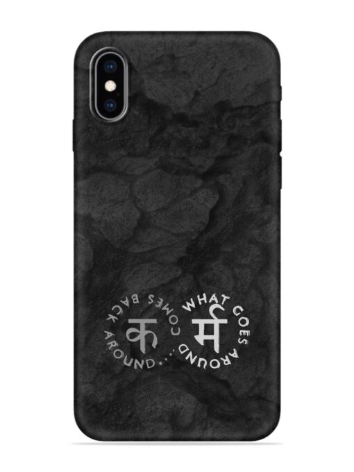 Karma Hindi Word Embossed Soft Silicone Case for Apple Iphone Xs