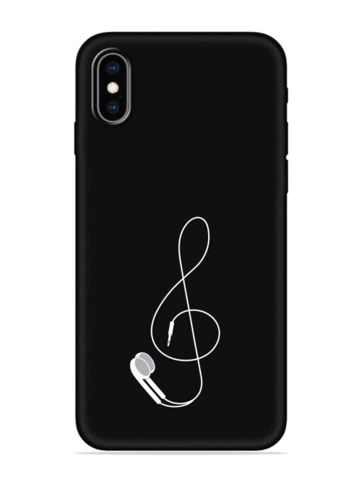 Music Earphone Vector Embossed Soft Silicone Case for Apple Iphone Xs