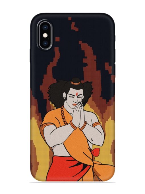 Shree Ram Vector Embossed Soft Silicone Case for Apple Iphone Xs