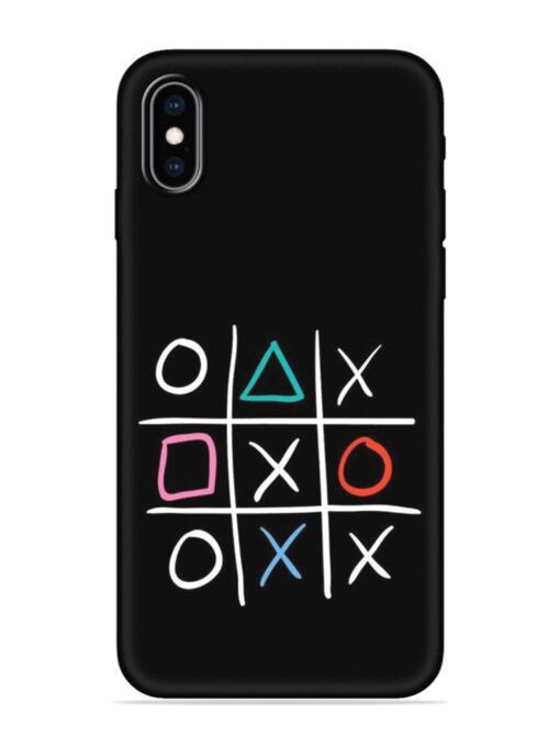 Super Neon Tic-Tac-Toe Embossed Soft Silicone Case for Apple Iphone Xs Zapvi