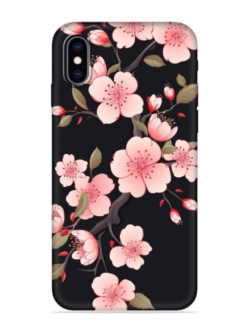 Cherry Blossom Embossed Soft Silicone Case for Apple Iphone Xs