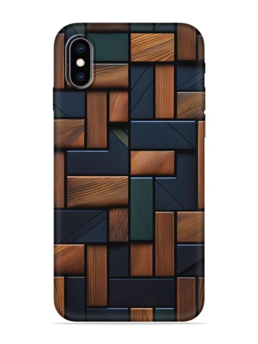 Wooden Background Cubes Embossed Soft Silicone Case for Apple Iphone Xs Zapvi