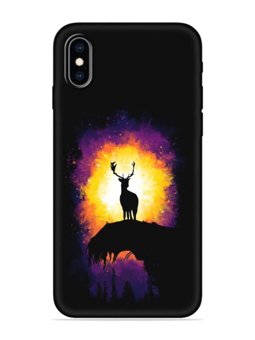 Elk Animal Art Embossed Soft Silicone Case for Apple Iphone Xs Zapvi