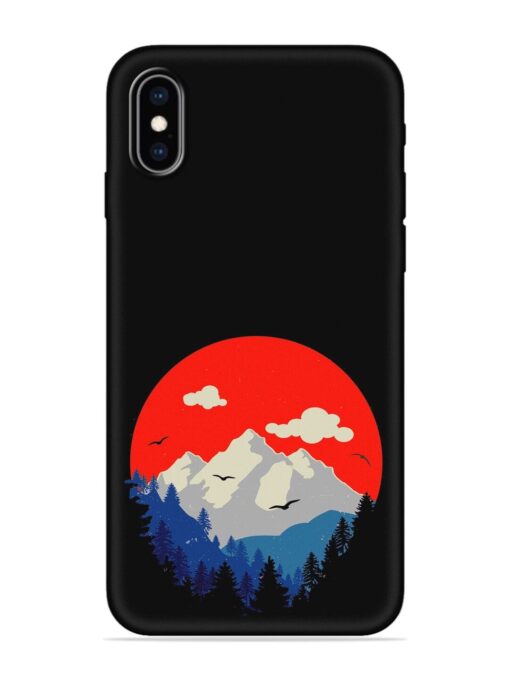 Mountain Abstract Embossed Soft Silicone Case for Apple Iphone Xs Zapvi