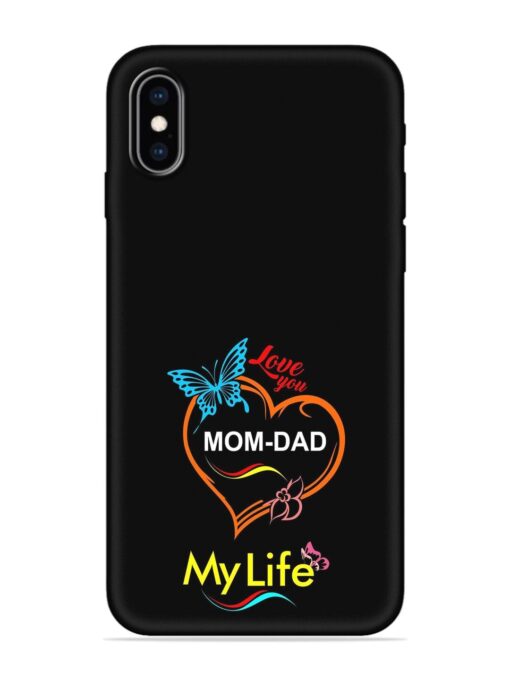 Love You Mom Dad Embossed Soft Silicone Case for Apple Iphone Xs Zapvi