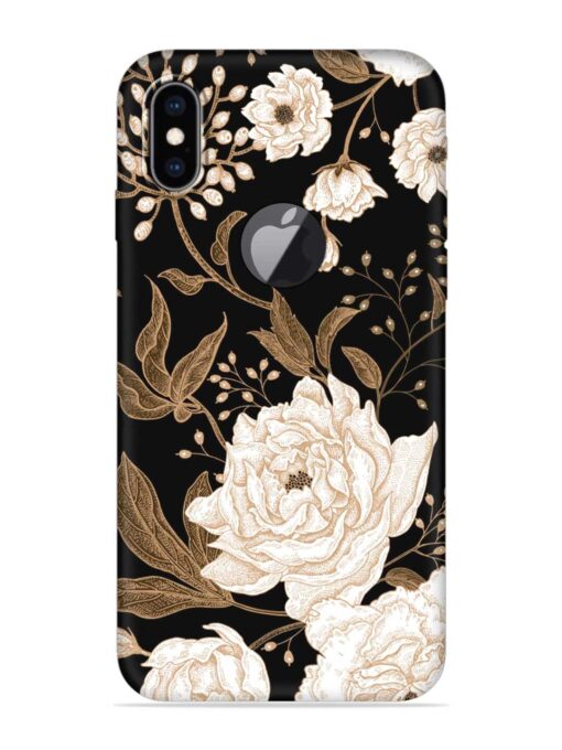 Peonies Roses Floral Embossed Soft Silicone Case for Apple Iphone Xs Max (Logo Cut)